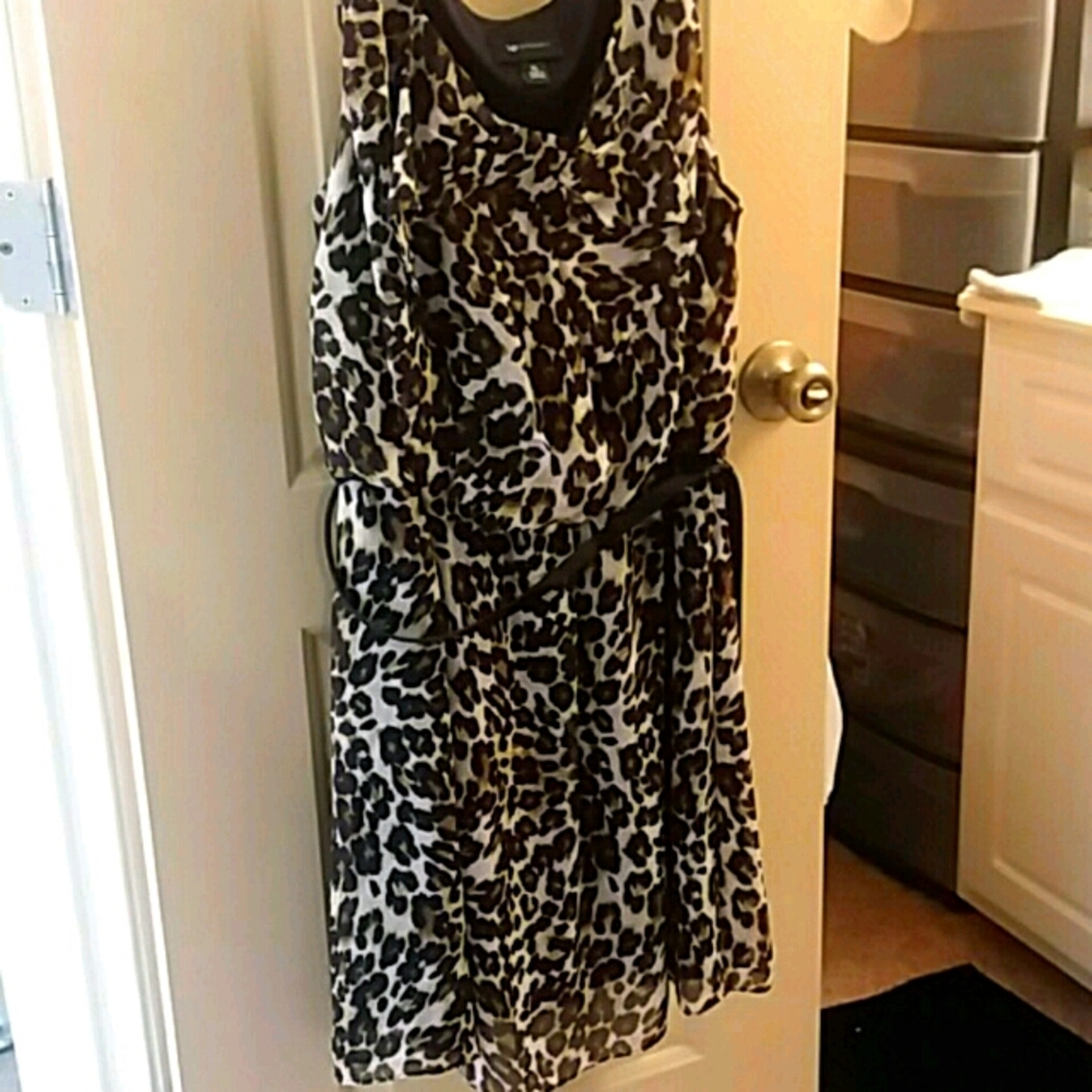 AB Studio Animal Print Summer Mini Dress Sz XL